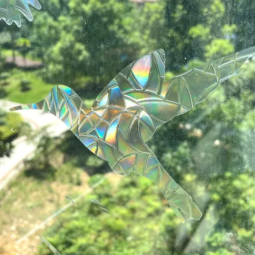 Vista 5 de Calcomanías estáticas grandes para ventana de colibrí para golpes de pájaros, juego de 20 Etiquetas engomadas anticolisión de la conciencia