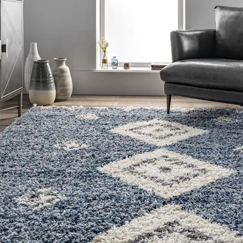Vista 9 de nuLOOM Transitional Regina Shag - Alfombra decorativa, 3 x 5, color azul