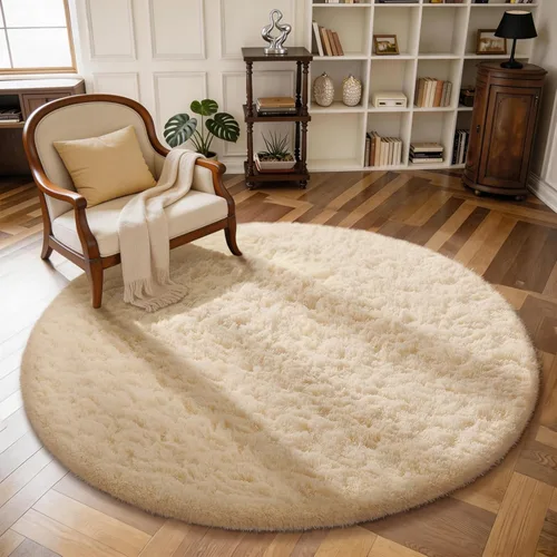 Vista 35 de Ophanie - Alfombras para sala de estar, antideslizante y suave, de felpa grandes y peludas para dormitorio, peludas para niños y niñas, decoración
