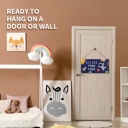 Vista 6 de ZIEYOMI - Letrero de cueva de hombre pequeño, decoración de habitación de niños, decoración de habitación de niños con temática de astronauta