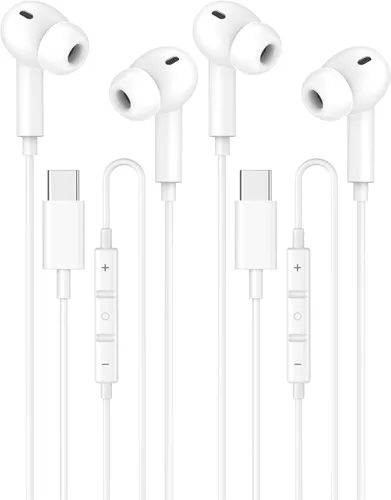 Vista 14 de Paquete de 2 auriculares USB C [certificados por Apple MFi] con cable para negro (Cblack)