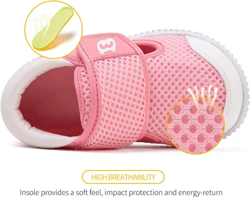 Vista 3 de BMCiTYBM Zapatos de bebé para niño y niña, zapatillas infantiles antideslizantes para primeros pasos, 6, 9, 12, 18, 24 meses
