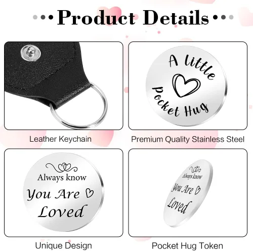 Vista 3 de STARKET Regalos de Navidad para Mujeres y Hombres, Ficha de Abrazo de Bolsillo, Ficha de Graduación 2026, Regalo del Día de San Valentín para Él