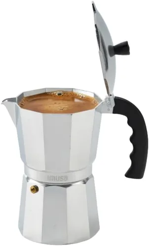 Vista 15 de IMUSA USA B120-43V, Cafetera de expreso de aluminio para estufa de 6 tazas, plateada