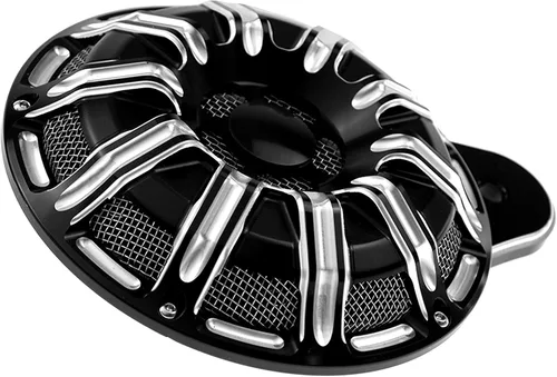 Vista 3 de Cubierta de bocina CNC para motocicleta para Harley 1991-2017 Big Twin Negro