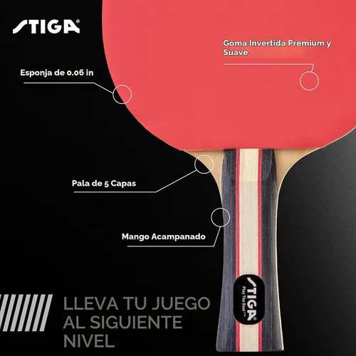 Vista 4 de STIGA Performance 2 or 4 Player Table Tennis Set – USATT Approved Rackets and 3-Star Balls – 5-Ply Blade & Flared Handle – Perfect for Skill