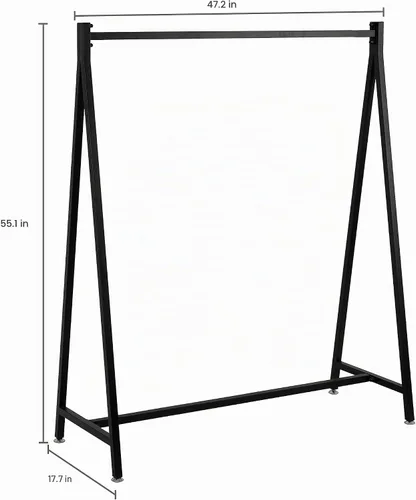 Vista 5 de MyGift Soporte resistente del guardarropa del estante de ropa del A-Frame Negro