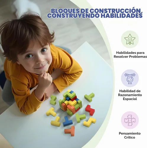 Vista 3 de Sharp Brain Zone Cubo de rompecabezas de madera 3D (estilo 9Z 16T) Colorido rompecabezas de madera ecológico para estimulación mental, enfoque