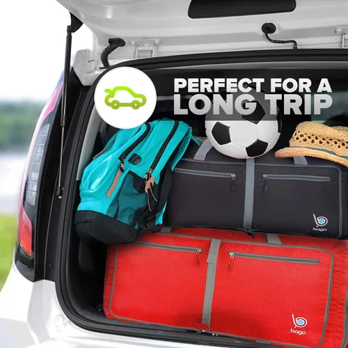 Vista 5 de Bago Bolsa de viaje para hombre y mujer, ligera, plegable, bolsa de lona para equipaje de 15.85 gal, 21.13 gal, y 26.42 gal (60 L, 80 L y 100 L)