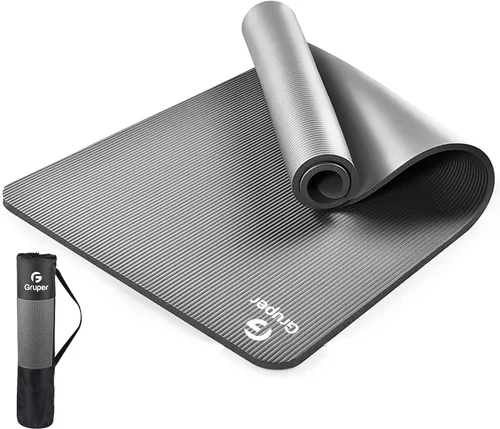Vista 13 de Gruper Esterilla de yoga antideslizante NBR extra gruesa, 72 pulgadas de largo x 32 pulgadas/24 pulgadas de ancho x 0.6 pulgadas de grosor