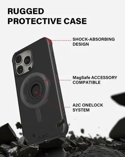 Vista 8 de A2C Kit de soporte de teléfono para bicicleta ultra seguro de un solo bloqueo con funda MagSafe para iPhone 15 Pro Max - Bloqueo y liberación 1s