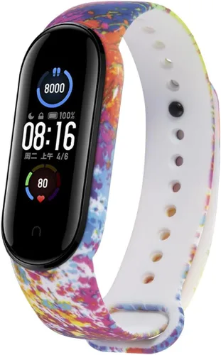 Vista 4 de Paquete de 10 correas compatibles con Mi Band (7/5/6) – Correa de silicona flexible estampada para rastreador