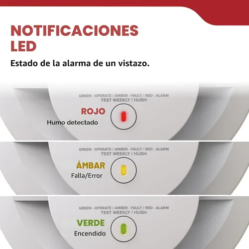 Vista 10 de Kidde Detector de humo, cableado con batería de reserva de 10 años, interconectable, luces de estado LED, alarma de 85 dB, 5 pulgadas, 20SA10