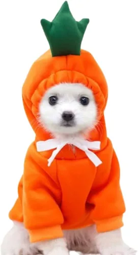 Vista 7 de ANIAC Sudadera con capucha para perro, con orejas de conejo, ropa de primavera para cachorros para perros pequeños, hembras, niños, suéter suave