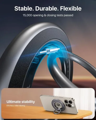 Vista 4 de Sability Max 2025 - Agarre magnético para teléfono [anillo giratorio e imán de doble cara ultra fuerte] Soporte de anillo para iPhone compatible