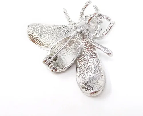 Vista 8 de Honbay Broche de abeja de miel en tono dorado vintage de moda con diamantes de imitación y perla