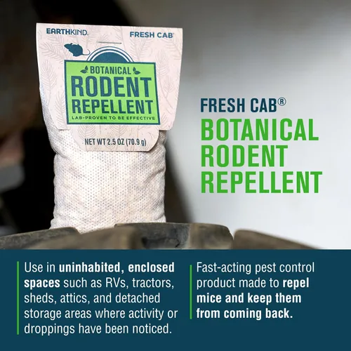 Vista 3 de EarthKind Fresh Cab - Repelente de roedores y cápsula de bolsa – Repelente botánico de roedores y ratones – Hecho con fibras vegetales y aceites