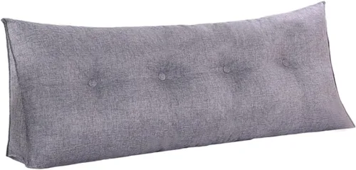 Vista 9 de Almohada de cuña para dormir, cojín grande con funda de almohada extraíble, cojín triangular para soporte de espalda para cama o sofá tamaño King