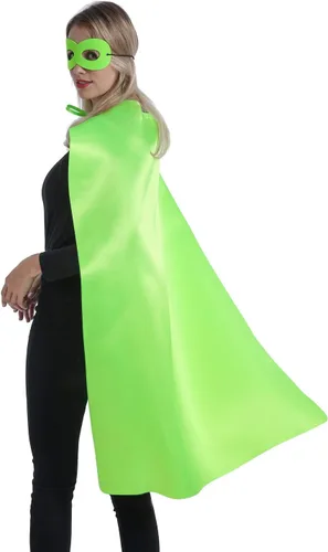 Vista 6 de Capas y máscaras de superhéroes para adultos, mujeres y hombres, capas de fiesta para construir el espíritu de equipo, 12 colores mezclados
