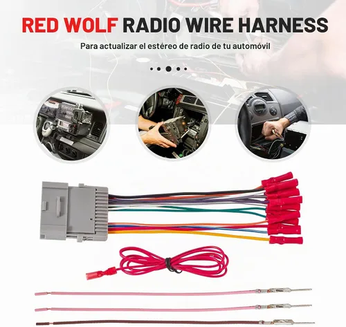 Vista 6 de RED WOLF Arnés de cableado estéreo para automóvil para GMC Envoy Sierra 2002-2008, Chevy Silverado Impala con conector a tope de instalación