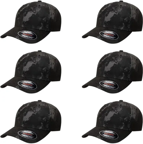 Vista 17 de Gorra de béisbol Flexfit Wooly Combed Premium de 6 paneles estructurada Ajuste elástico Paquete al por mayor disponible Negro