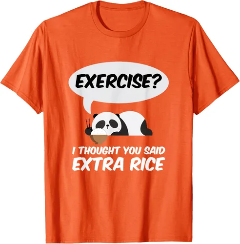 Vista 99 de ¿Ejercicio? I Thought You Said Extra Rice Panda Gift T-Shirt, Negro, S