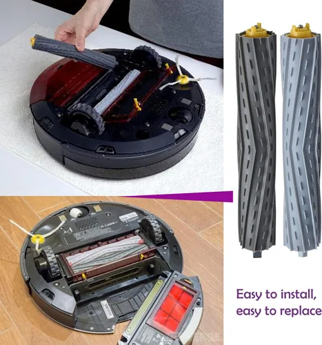 Vista 5 de Cepillos de rodillos de goma,Piezas de repuesto para irobot Roomba serie 800 y 900, aspiradora Roomba 800 850 860 861 866 870 880 890 900 980