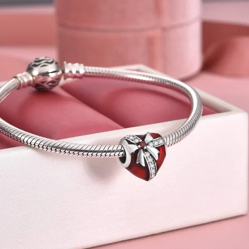 Vista 2 de DALARAN Dijes de Navidad para pulsera de plata de ley, copo de nieve azul con circonita cúbica para mujer