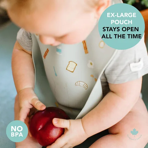 Vista 5 de Loulou Lollipop Babero de alimentación de silicona suave e impermeable para bebés y niños pequeños
