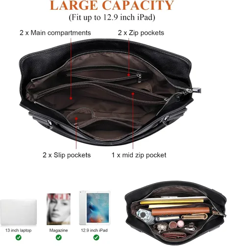 Vista 6 de Over Earth Bolsos de cuero genuino para mujer, bolso de hombro Hobo para mujer