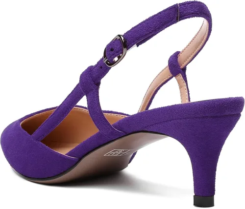 Vista 7 de MODENCOCO Zapatos de vestir de tacón bajo con hebilla elegante de gamuza para mujer, con puntera puntiaguda, de 2 pulgadas