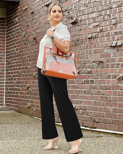 Vista 2 de G4Free Pantalones de pierna ancha para mujer, pantalones de yoga sueltos con bolsillos, pantalones de yoga pequeños, regularaltos, elásticos