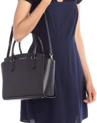 Vista 2 de Kate Spade Jeanne Medium cuero mujer Satchel bolso WKRU6042 negro
