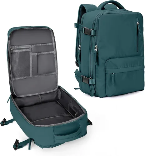 Vista 40 de WONHOX - Mochila grande, aprobada para vuelo, unisex, para viajes, trabajo, negocios o laptop, a1-Negro, Medium