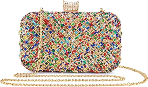 Vista 8 de Milisente Clutch Purses For Women Crystal Clutches Evening Bags Gemstone Clutch Purse For Wedding Formal