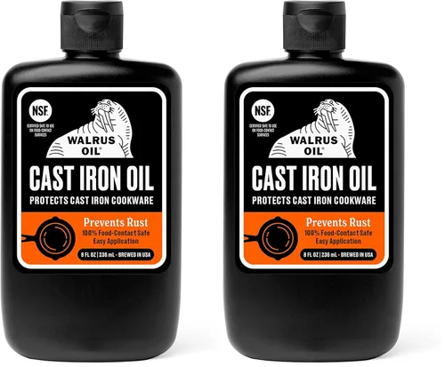 Vista 10 de WALRUS OIL - Aceite de hierro fundido, aceite de cártamo de alto punto de humo para condimentos, mantenimiento de hierro fundido. 100% natural