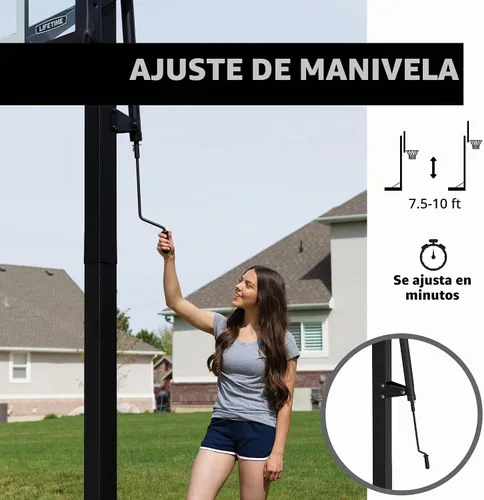 Vista 3 de Lifetime Bolt-Down Basketball Hoop System, 60-Inch Glass Backboard Transparente