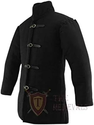 Vista 2 de Abrigo grueso acolchado Gambeson Aketon chaqueta armadura, negro