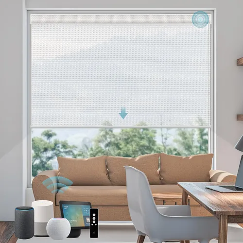 Vista 15 de SmartWings Persianas Enrollables Inteligentes Motorizadas con Filtro de Luz, Persianas Eléctricas con Control Remoto para Ventanas Compatibles