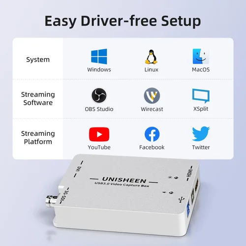 Vista 6 de Tarjeta de video HDMI de captura USB 3.0, transmisión en vivo y grabación, HDMI a USB Dongle Full HD 1080P Transmisión en vivo Video Game Grabber