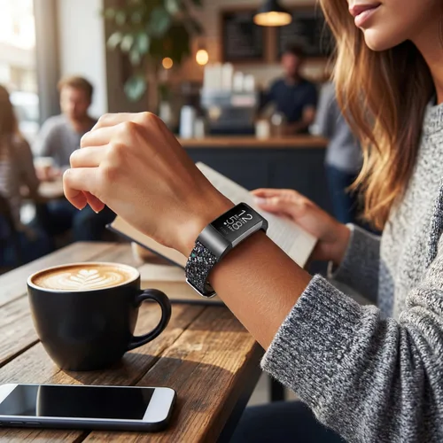 Vista 5 de Bandas brillantes compatibles con Fitbit Charge 2, correa de repuesto de cuero brillante con purpurina compatible con pulseras Fitbit Charge 2
