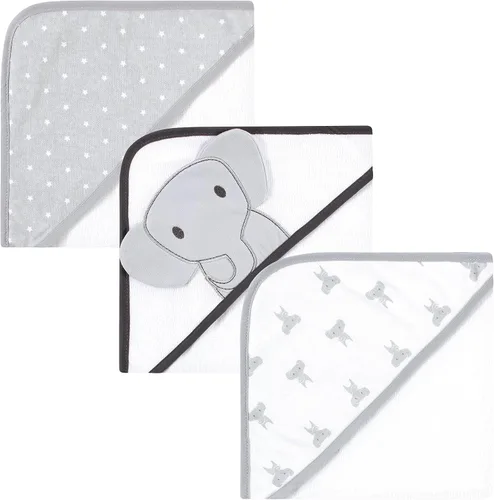 Vista 21 de Hudson Baby Toallas unisex con capucha de algodón para bebé, alfabeto, talla única