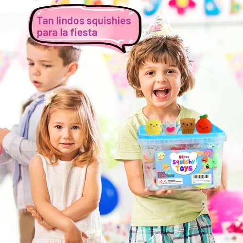 Vista 4 de 80 piezas de recuerdos para niños de 4 a 8 años, juguetes Squishies Kawaii Mochi Squishy a granel, juguetes sensoriales de ansiedad para regalos