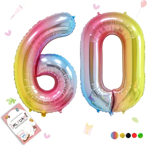 Vista 182 de Globos grandes de 40 pulgadas de números del 0 al 9, globos numéricos para decoración de fiesta de cumpleaños, globos de helio de aluminio