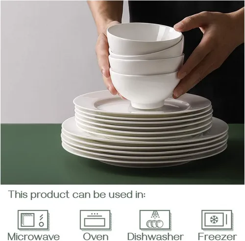 Vista 6 de Cuencos para postre/arroz Dowan de 10 oz, 4 paquetes, color blanco, apilable