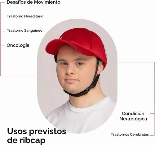 Vista 8 de Ribcap Baseball Cap Red Soft Protective Helmet for Epilepsy & Falls