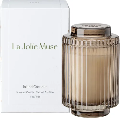 Vista 18 de LA JOLIE MUSE Starlit - Velas perfumadas de pino de abeto para el hogar Abeto dorado iluminado por estrellas