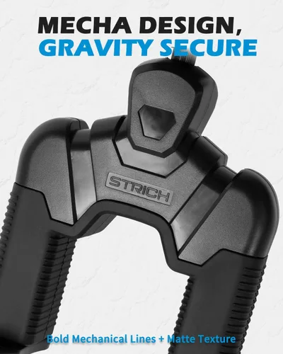 Vista 7 de STRICH Gravity - Soporte de pared para guitarra, bloqueo automático, ajuste multiángulo, base de nogal, almohadillas antideslizantes de goma