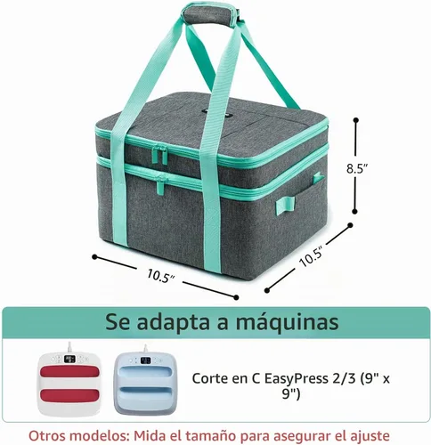 Vista 2 de MYBAGZING Funda de transporte de doble capa compatible con Cricut EasyPress 2 (9 x 9), bolsa de prensa térmica resistente, funda de almacenamiento