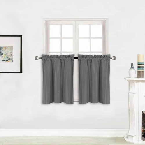 Vista 25 de Better Home Style - Cortina aislante para ventana, 2 paneles, 100% opaca, paneles cortos para cocina, baño o cualquier ventana pequeña